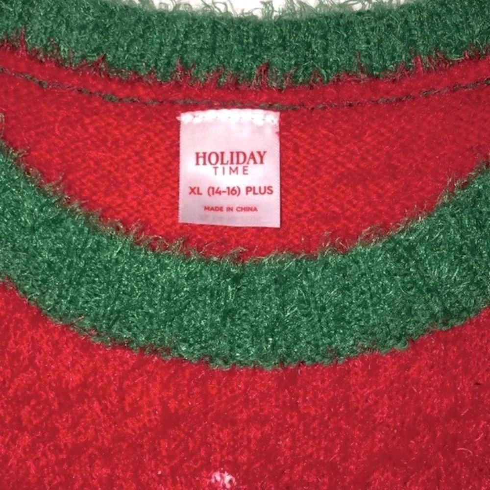 HOLIDAY TIME red reindeer Christmas sweater size XLarge
